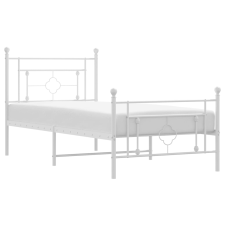 vidaXL fehér fém ágykeret fej- és lábtámlával 100 x 190 cm (374400) ágy és ágykellék
