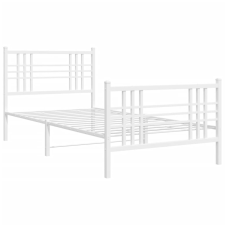 vidaXL fehér fém ágykeret fej- és lábtámlával 100 x 190 cm (376385) ágy és ágykellék