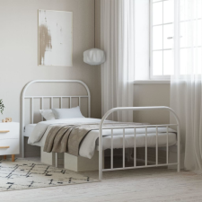 vidaXL fehér fém ágykeret fej- és lábtámlával 100x200 cm ágy és ágykellék