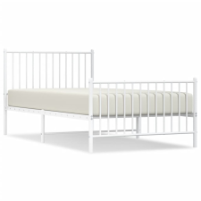 vidaXL fehér fém ágykeret fej- és lábtámlával 100x200 cm (350944) ágy és ágykellék