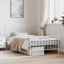 vidaXL fehér fém ágykeret fej- és lábtámlával 107 x 203 cm ágy és ágykellék