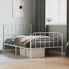 vidaXL fehér fém ágykeret fej- és lábtámlával 107 x 203 cm ágy és ágykellék