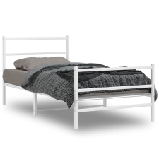 vidaXL fehér fém ágykeret fej- és lábtámlával 107 x 203 cm ágy és ágykellék