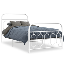 vidaXL fehér fém ágykeret fej- és lábtámlával 107 x 203 cm ágy és ágykellék