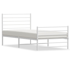 vidaXL fehér fém ágykeret fej- és lábtámlával 107 x 203 cm (352382) ágy és ágykellék