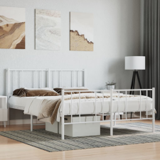 vidaXL fehér fém ágykeret fej- és lábtámlával 120 x 190 cm ágy és ágykellék
