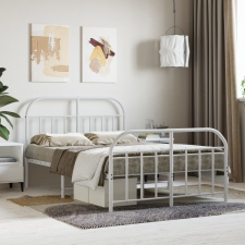 vidaXL fehér fém ágykeret fej- és lábtámlával 120 x 190 cm ágy és ágykellék