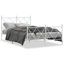vidaXL fehér fém ágykeret fej- és lábtámlával 120 x 190 cm ágy és ágykellék