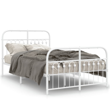 vidaXL fehér fém ágykeret fej- és lábtámlával 120 x 190 cm ágy és ágykellék