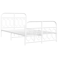 vidaXL fehér fém ágykeret fej- és lábtámlával 120 x 190 cm ágy és ágykellék
