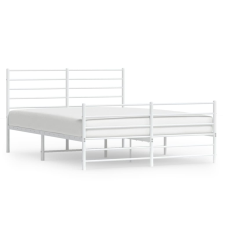 vidaXL fehér fém ágykeret fej- és lábtámlával 120 x 190 cm (352383) ágy és ágykellék