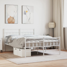 vidaXL fehér fém ágykeret fej- és lábtámlával 120x200 cm ágy és ágykellék