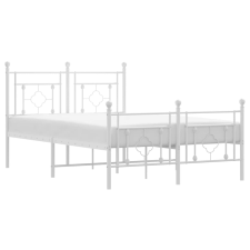 vidaXL fehér fém ágykeret fej- és lábtámlával 120x200 cm (374404) ágy és ágykellék