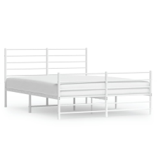 vidaXL fehér fém ágykeret fej- és lábtámlával 140 x 190 cm (352386) ágy és ágykellék