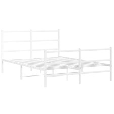 vidaXL fehér fém ágykeret fej- és lábtámlával 140 x 190 cm (355432) ágy és ágykellék