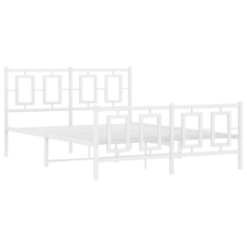 vidaXL fehér fém ágykeret fej- és lábtámlával 140 x 190 cm (374308) ágy és ágykellék