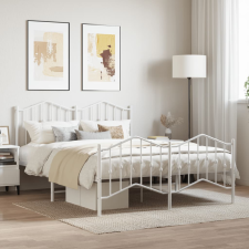 vidaXL fehér fém ágykeret fej- és lábtámlával 140 x 200 cm ágy és ágykellék