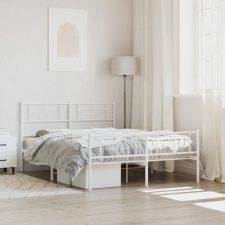 vidaXL fehér fém ágykeret fej- és lábtámlával 140x200 cm ágy és ágykellék