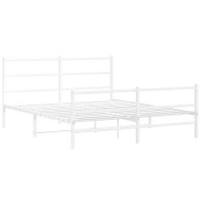 vidaXL fehér fém ágykeret fej- és lábtámlával 150 x 200 cm (355434) ágy és ágykellék