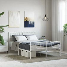 vidaXL fehér fém ágykeret fej- és lábtámlával 150x200 cm ágy és ágykellék