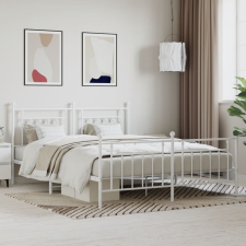 vidaXL fehér fém ágykeret fej- és lábtámlával 160x200 cm ágy és ágykellék