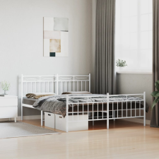 vidaXL fehér fém ágykeret fej- és lábtámlával 160x200 cm ágy és ágykellék