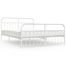 vidaXL fehér fém ágykeret fej- és lábtámlával 160x200 cm (352648) ágy és ágykellék