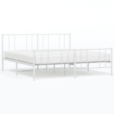 vidaXL fehér fém ágykeret fej- és lábtámlával 180 x 200 cm (352551) ágy és ágykellék