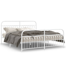 vidaXL fehér fém ágykeret fej- és lábtámlával 183 x 203 cm ágy és ágykellék