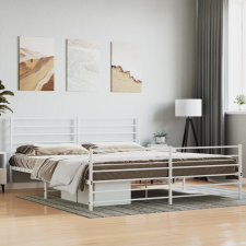 vidaXL fehér fém ágykeret fej- és lábtámlával 183 x 213 cm ágy és ágykellék
