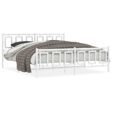 vidaXL fehér fém ágykeret fej- és lábtámlával 183 x 213 cm ágy és ágykellék