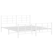 vidaXL fehér fém ágykeret fej- és lábtámlával 183 x 213 cm (355633) ágy és ágykellék
