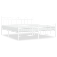 vidaXL fehér fém ágykeret fej- és lábtámlával 183 x 213 cm (373763) ágy és ágykellék