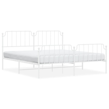 vidaXL fehér fém ágykeret fej- és lábtámlával 183 x 213 cm (373959) ágy és ágykellék