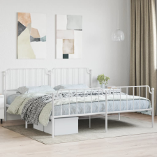 vidaXL fehér fém ágykeret fej- és lábtámlával 193 x 203 cm ágy és ágykellék
