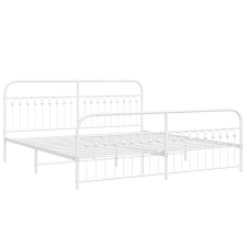 vidaXL fehér fém ágykeret fej- és lábtámlával 193 x 203 cm ágy és ágykellék
