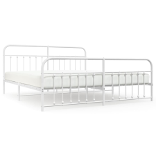 vidaXL fehér fém ágykeret fej- és lábtámlával 193 x 203 cm (352651) ágy és ágykellék