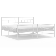 vidaXL fehér fém ágykeret fej- és lábtámlával 193 x 203 cm (355732) ágy és ágykellék
