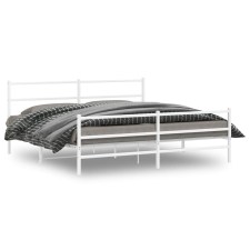 vidaXL fehér fém ágykeret fej- és lábtámlával 200 x 200 cm ágy és ágykellék