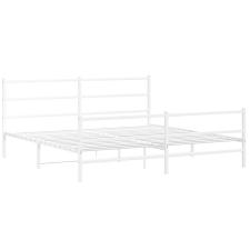 vidaXL fehér fém ágykeret fej- és lábtámlával 200 x 200 cm (355439) ágy és ágykellék