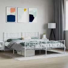 vidaXL fehér fém ágykeret fej- és lábtámlával 200x200 cm ágy és ágykellék