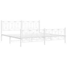 vidaXL fehér fém ágykeret fej- és lábtámlával 200x200 cm ágy és ágykellék