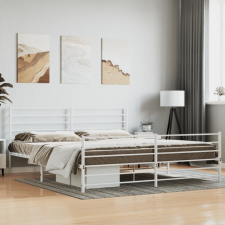 vidaXL fehér fém ágykeret fej- és lábtámlával 200x200 cm ágy és ágykellék