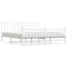 vidaXL fehér fém ágykeret fej- és lábtámlával 200x200 cm (353611) ágy és ágykellék