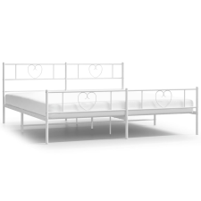 vidaXL fehér fém ágykeret fej- és lábtámlával 200x200 cm (355537) ágy és ágykellék