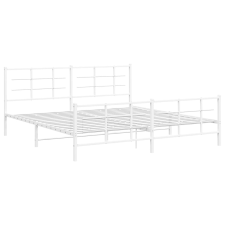 vidaXL fehér fém ágykeret fej- és lábtámlával 200x200 cm (355635) ágy és ágykellék