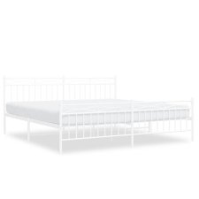 vidaXL fehér fém ágykeret fej- és lábtámlával 200x200 cm (373765) ágy és ágykellék