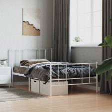 vidaXL fehér fém ágykeret fej- és lábtámlával 75 x 190 cm ágy és ágykellék