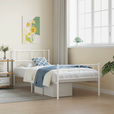 vidaXL fehér fém ágykeret fej- és lábtámlával 75 x 190 cm ágy és ágykellék
