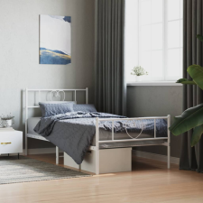 vidaXL fehér fém ágykeret fej- és lábtámlával 80x200 cm ágy és ágykellék